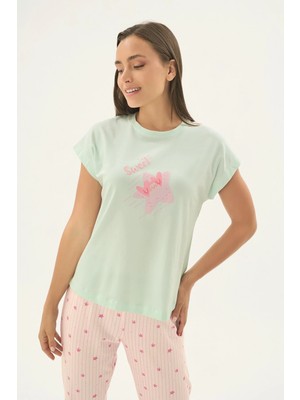 Sevim 17540 Kadın Baskılı Pijama Takım