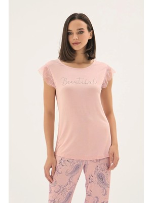 Sevim 17683 Kadın Taş Baskılı Pijama Takım