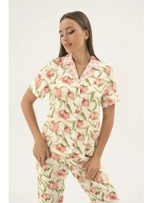 Sevim 17526 Kadın Düğmeli Pijama Takım