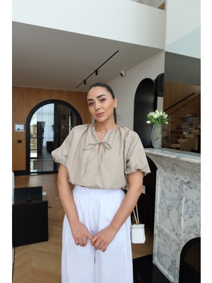 Özge Özgenç Balon Kol Oversize Bluz