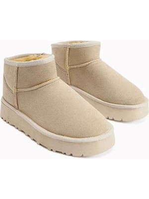 Sefayol Lavern Bej Kürklü Mini Kadın Bot