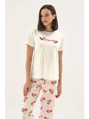 Sevim 17708 Kadın Baskılı Pijama Takım
