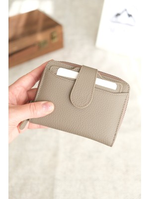 Norvi Leather Bozuk Para Bölmeli Çıtçıtlı Şık Hakiki Deri Kadın Cüzdan