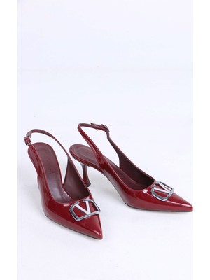 Sefayol Javed Bordo Rugan Topuklu Kadın Ayakkabı