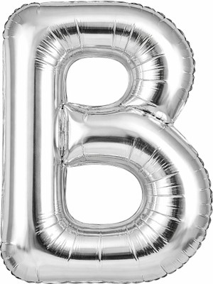 Eng Parti Dünyası B Harfi - Gümüş Folyo Harf Balon 40 Inç