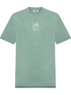 Mudo Nakışlı Bisiklet Yaka T-Shırt