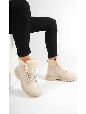 Sefayol Pascal Bej Mat Deri Kadın Bot