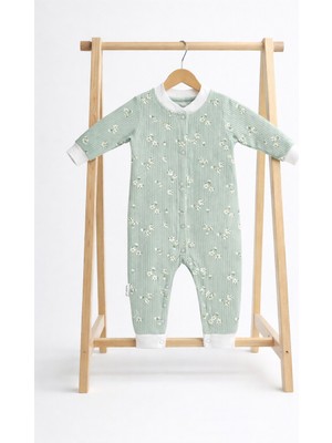 Greenmoon %100 Pamuk Papatya Desenli Bebek Tulum