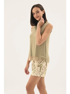 Sevim 17760 Kadın Geniş Askılı Şort Takım