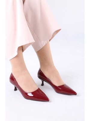 Sefayol Mauger Bordo Rugan Topuklu Kadın Ayakkabı