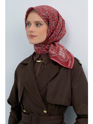 Armine Kadın Twill İpek Eşarp 9518D Hafif ve Nefes Alabilir Dijital Baskı Tüm Mevsim Kullanımı