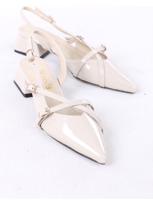 Sefayol Murl Bej Rugan Kadın Topuklu Ayakkabı