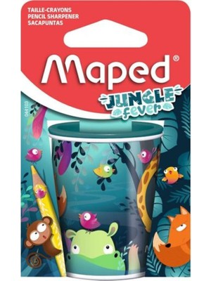 Maped Kalemtıraş Jungle Fever Çift Delik Blister 044103 (Karışık Renk 1 Adet)