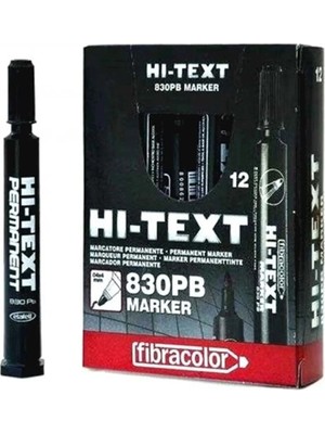 Hi-Text 830PB Yuvarlak Uç Koli Kalemi Siyah 12'li