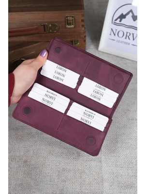 Norvi Leather Telefon Bölmeli El Tutamaçlı Hakiki Deri Cüzdan