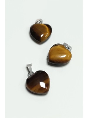 Zenvia Kaplangözü Kalpli Doğaltaş Kolye Ucu Küçük 1,5 cm