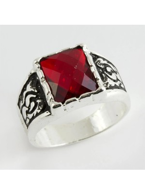 Rvrtaks Kristal Taşlı Metal Erkek Yüzük