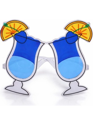 MiraLive Kokteyl Bardak Parti Gözlüğü Mavi Renk