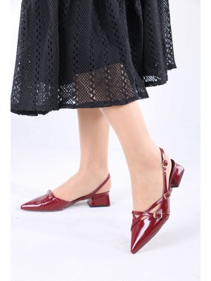 Sefayol Murl Bordo Rugan Kadın Topuklu Ayakkabı