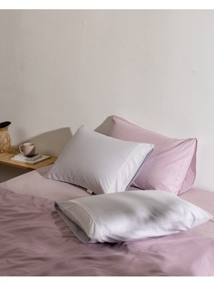 Madame Coco Modena Kopanakili 2'li %100 Pamuk Yastık Kılıfı - Gri/beyaz