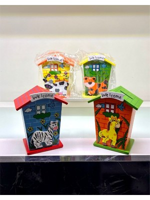 Ethab Ticaret Ahşap Ev Tasarımlı Kumbara