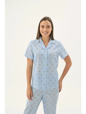 Sevim 17547 Kadın Düğmeli Pijama Takım
