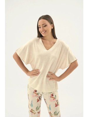 Sevim 17574 Kadın V Yaka Pijama Takım