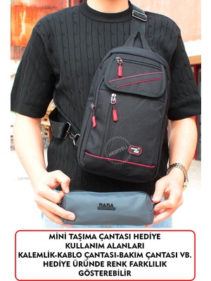 Seventeen Siyah Çapraz Sırt Omuz Göğüs Su Geçirmez Askılı Çanta