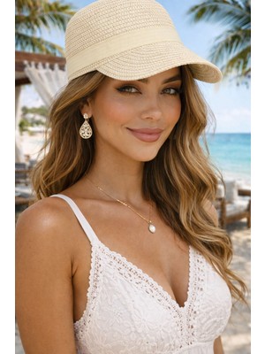 Aydın Şapkacınız •premium Kalite Hasır Kadın Kep Şapka – Arkadan Cırtlı, Güneş Koruyucu Yazlık Model