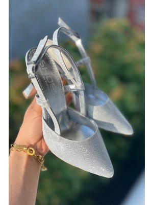 Sefayol Auhert Gümüş Topuklu Kadın Ayakkabı