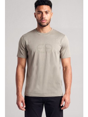 Emporio Armani Erkek Normal Kesim Yuvarlak Yakalı Logo Desenli Kısa Kollu Gri T-Shirt EM004581 AF10017-U8049