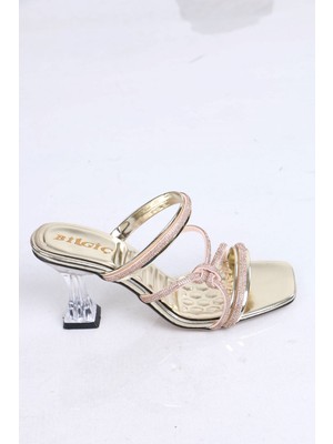 Sefayol Albert Gold Taşlı Topuklu Kadın Terlik