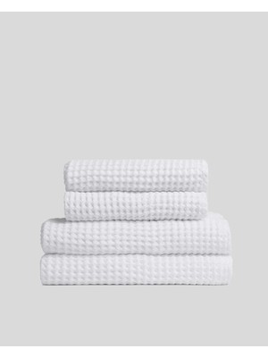 Anne Sesi Premium Waffle 4'lü Banyo Havlu Seti %100 Pamuk, Ultra Yumuşak, Emici, Hızlı Kuruyan, Bohem, Minimalist