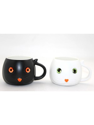 MiraLive Porselen Kedili Kupa Bardak