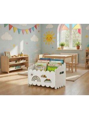Ankebut Montessori Ahşap Oyuncak ve Kitap Saklama Kutusu Bey