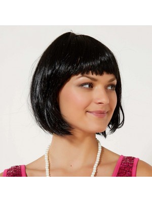 MiraLive Siyah Renk Parti Peruğu Küt Saç