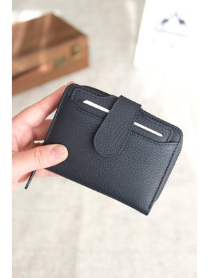 Norvi Leather Bozuk Para Bölmeli Çıtçıtlı Şık Hakiki Deri Kadın Cüzdan