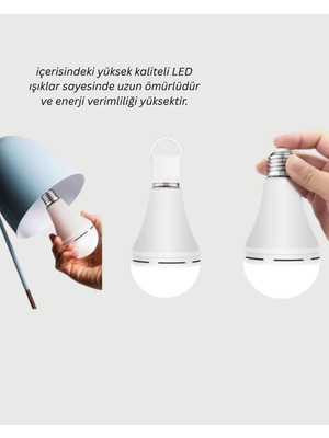İsingir Shopping 30W Şarjlı LED Ampul E27 Duy %80 Enerji Tasarruflu Soğuk Beyaz - IS002Y-7QCBK8