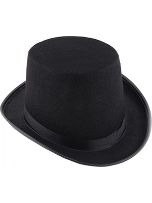 MiraLive Siyah Keçe Sihirbaz Fötr Şapka 12 cm