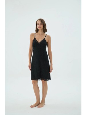 Sevim 17250 Kadın Ince Askılı Kısa Gecelik
