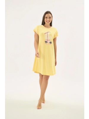 Sevim 17564 Kadın Baskılı Kısa Gecelik