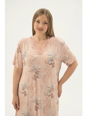 Sevim 17614 Kadın Bıg Sıze Uzun Gecelik