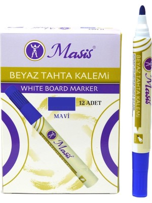  masis beyaz tahta kalemi mavi wm03-m (12 li paket)