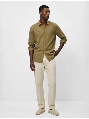 Koton Yeşil Erkek Regular Fit Pamuklu Klasik Yaka Düğmeli Uzun Kollu Gömlek Model Kodu: 6SAM60039IWYEŞIL