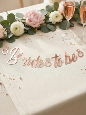 Parti Adresi Bride To Be Kaligrafi Banner Asılabilir  Bekarlığa Veda Parti Süsü Rose Gold