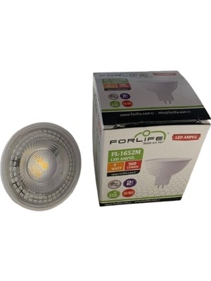 Forlife 7W MR16 Beyaz Kasa LED Ampul 3000K Forlıfe