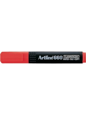 Artline Fosforlu Kalem Kesik Uç: 1,0-4,0 Mm Fosforlu Kırmızı 660 (12 Li Paket)