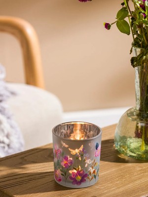 LC Waikiki Lcw Home Karışık Çiçek Baskılı Bardak Mum