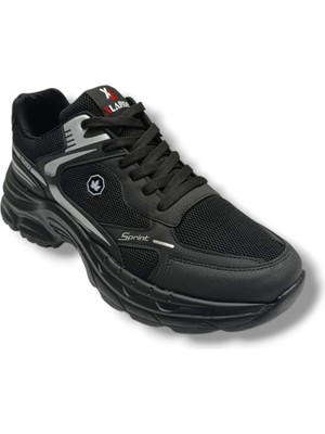 Wanderfull 4334-26 Anorak Bağcıklı Erkek Sneaker siyah gümüş 45-47