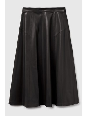 United Colors Of Benetton Siyah Kadın / Kız Kdn_yırtmaçlı Görünmez Fermuarlı Uzun Kloş Etek Model Kodu: 4M3CD0059100